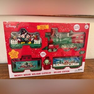 New Disney Festive Green and Red Train Set